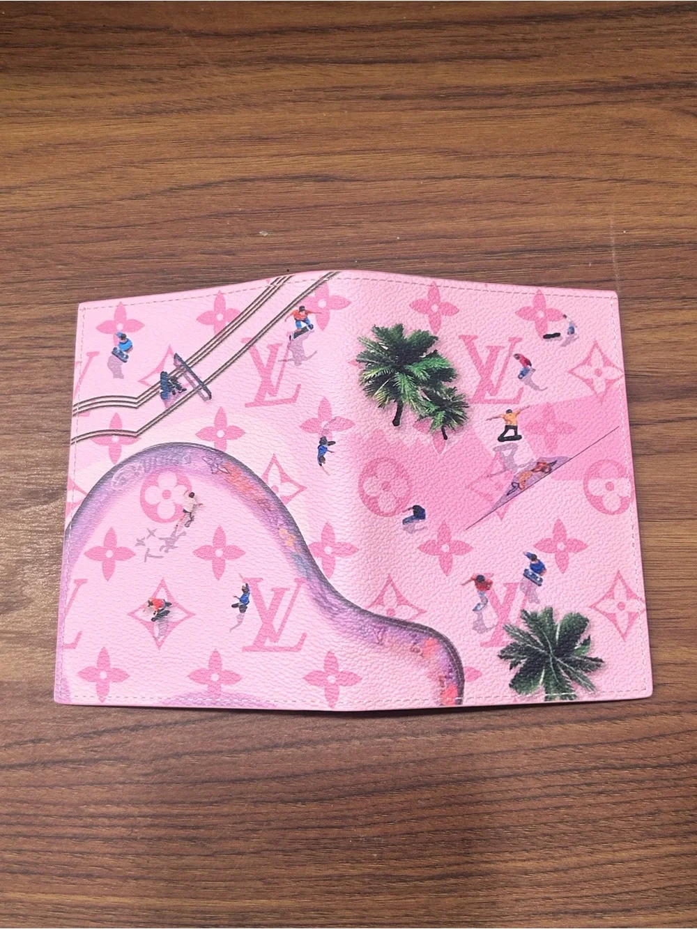 Louis Vuitton Skateboard Pink Passport Holder